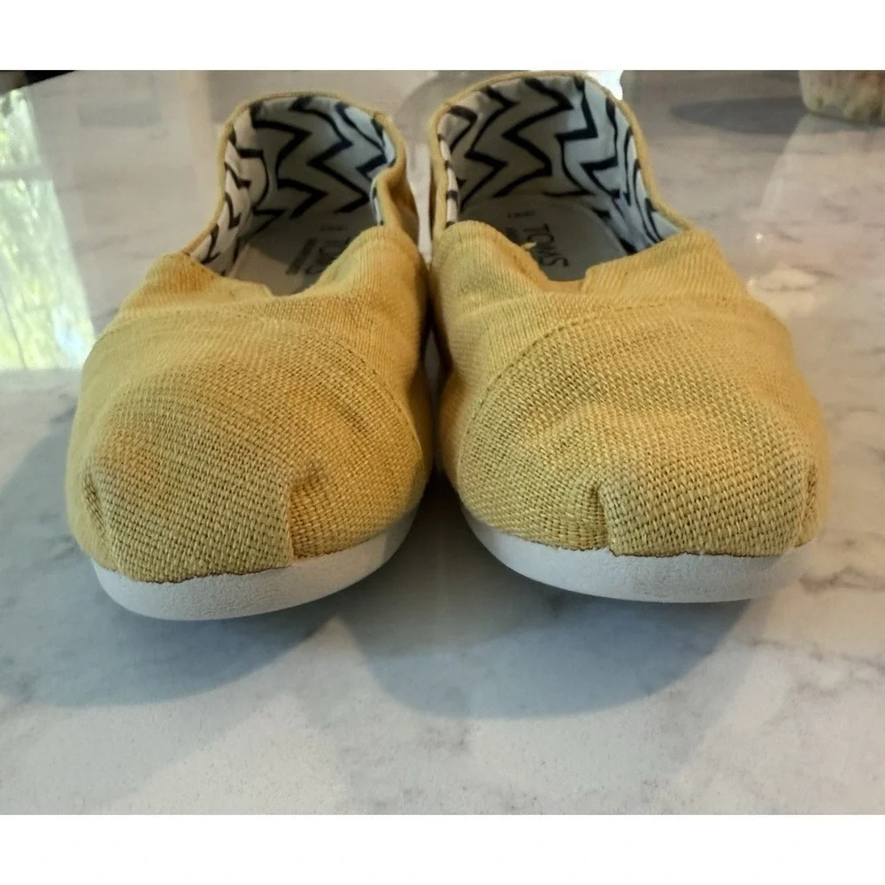 TOMS Alpargata Heritage Eco Women's‎ Slip On Canvas Shoes Yellow Flats Size 7